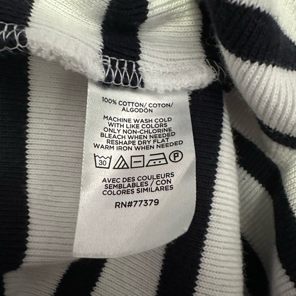 Ann Taylor Navy and White Striped Long Sleeve Tee - Picture 6 of 6